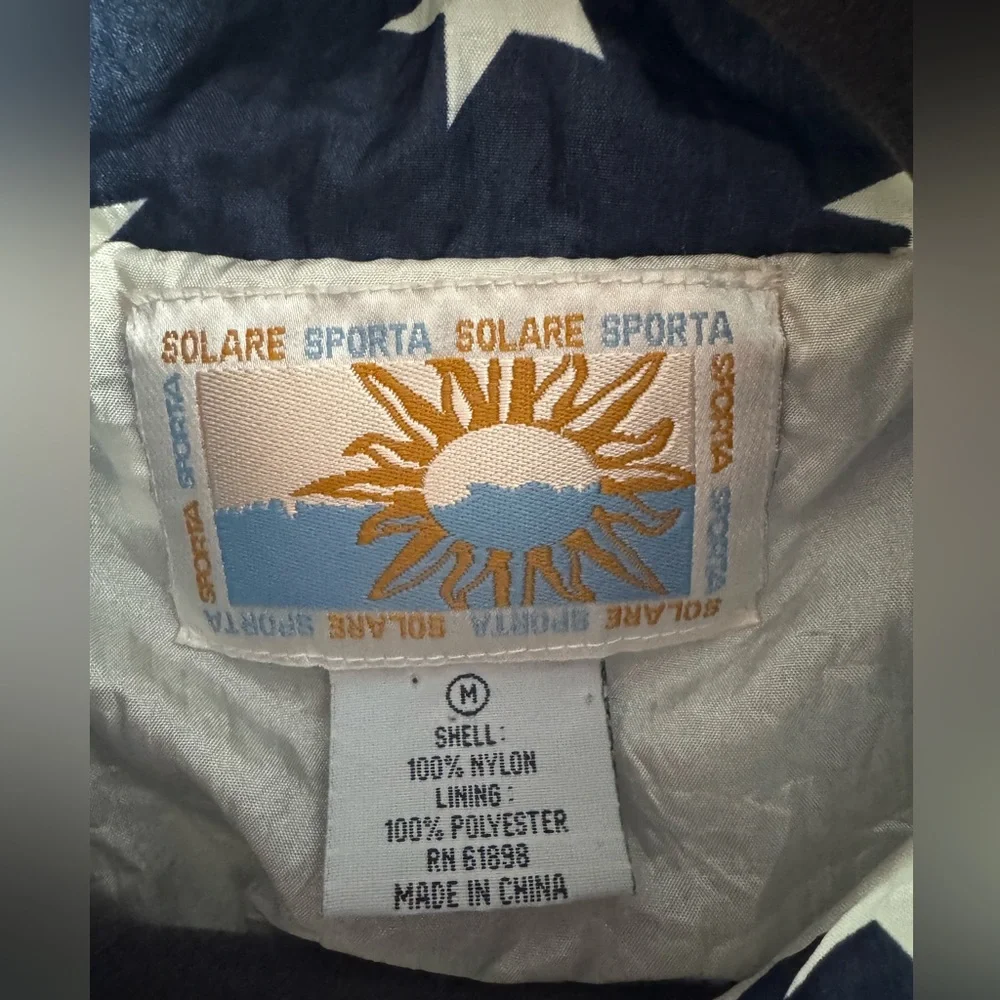 Vintage 80s Retro Solare Sporta Stars Stripes Americana Style Windbreaker Jacket - Picture 6 of 10